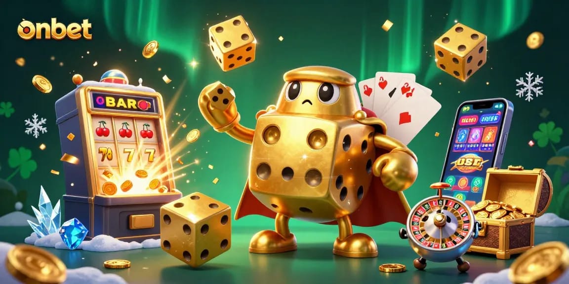 Engage with exciting gaming experiences at Onbet, featuring dynamic casino elements and colorful visuals.