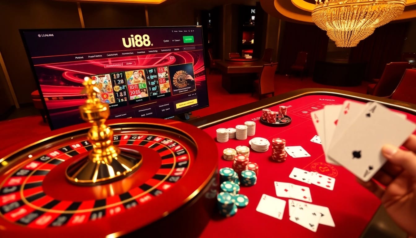 Engaging casino gameplay on uu88.com featuring roulette and poker elements.