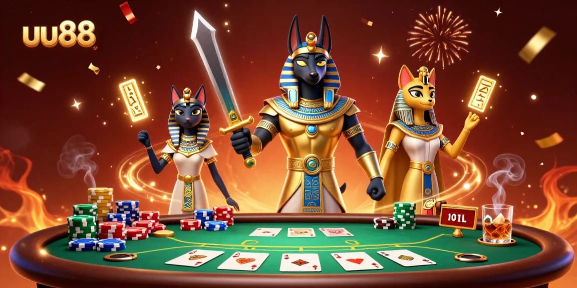 Experience thrilling gameplay at uu88 with vibrant casino characters and dynamic gambling elements.