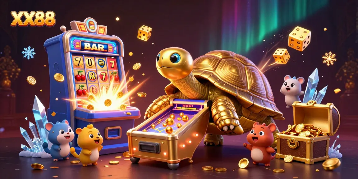 Experience dynamic gameplay at XX88 with a colossal tortoise pinball machine and exciting slots!