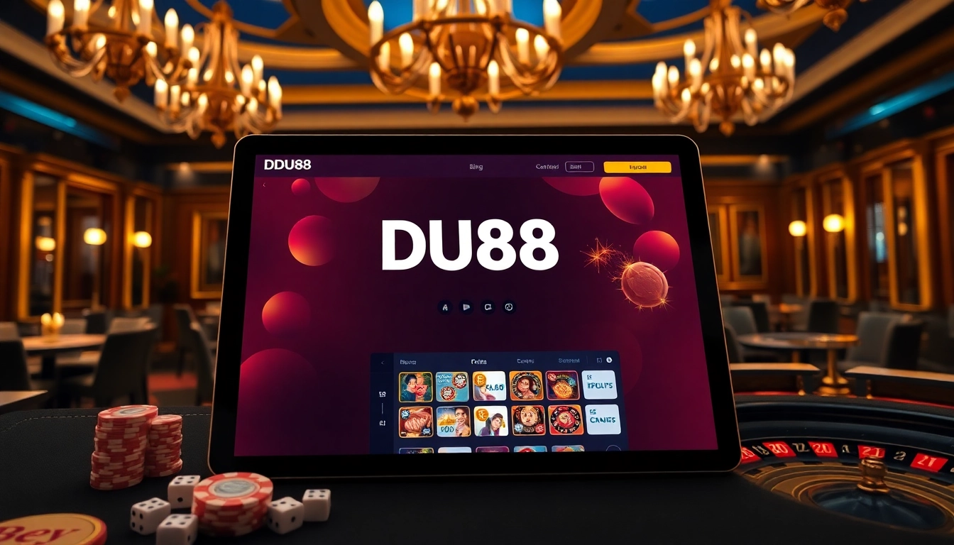 Experience live gambling action with DU88's engaging online interface and vibrant casino elements.