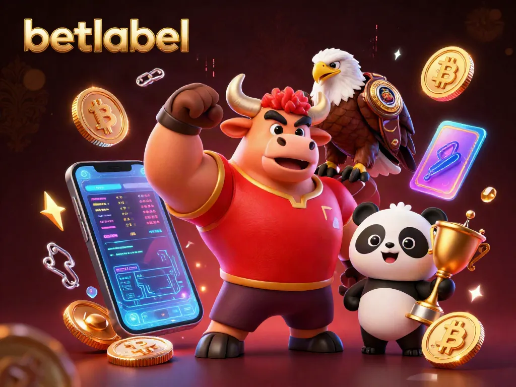 Experience thrilling gaming with betlabel: epic victory pose from our cartoon bull mascot!