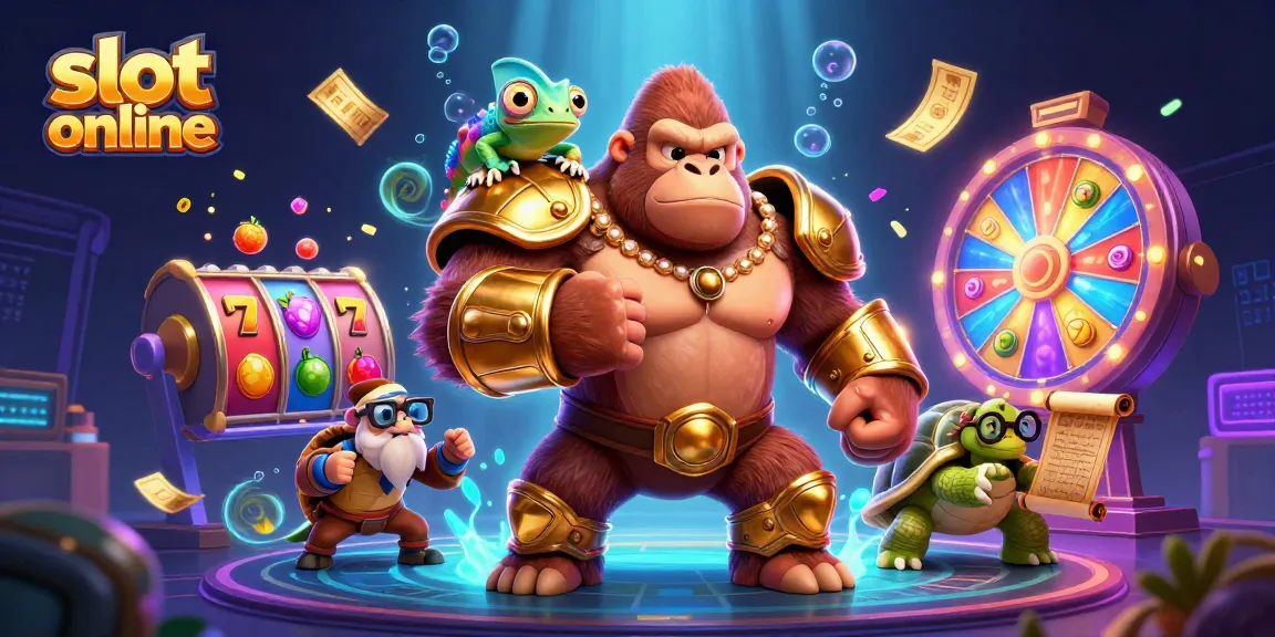 Spin the slot online reels with powerful characters and colorful jackpot elements in an engaging casino scene.