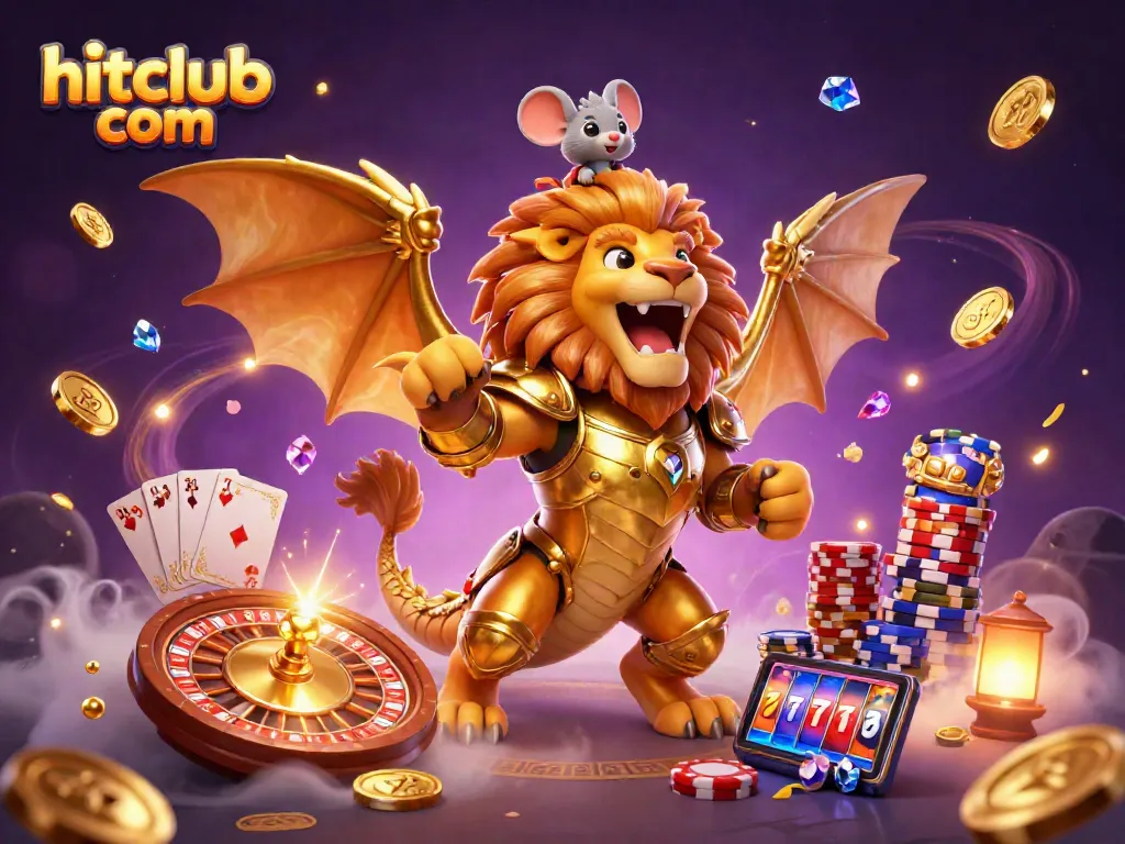 Engage with hitclub com's thrilling atmosphere featuring vibrant casino games and a roaring chimera