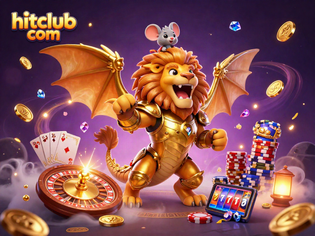 Engage with hitclub com's thrilling atmosphere featuring vibrant casino games and a roaring chimera