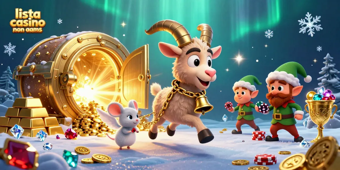 Engaging scene of a holiday-horror casino with a Krampus goat, highlighting lista casino non aams excitement.