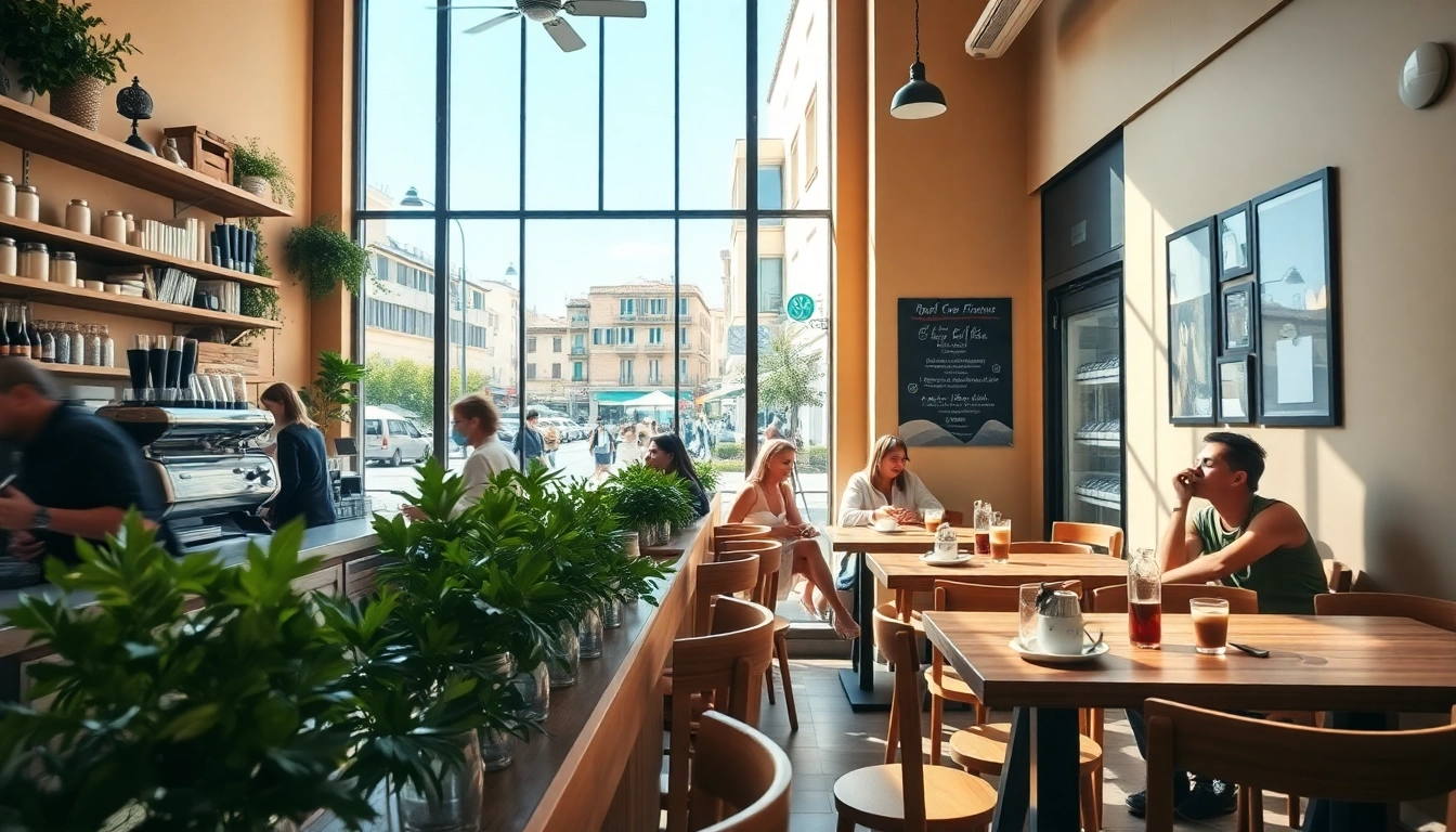 Kaffeegenuss in einem Coffee Shop Lloret de Mar mit einer lebhaften Atmosphäre und köstlichen Kaffeespezialitäten.