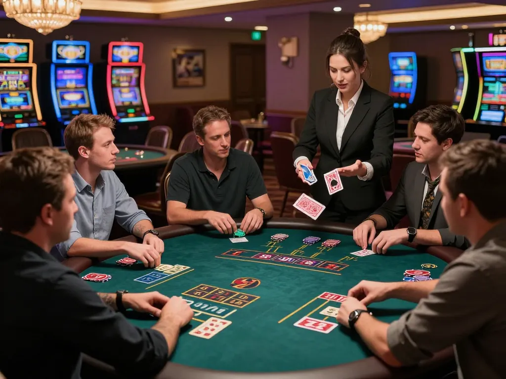 Players engaging in a thrilling blackjack game at LC88 casino, showcasing strategic betting and intense focus.