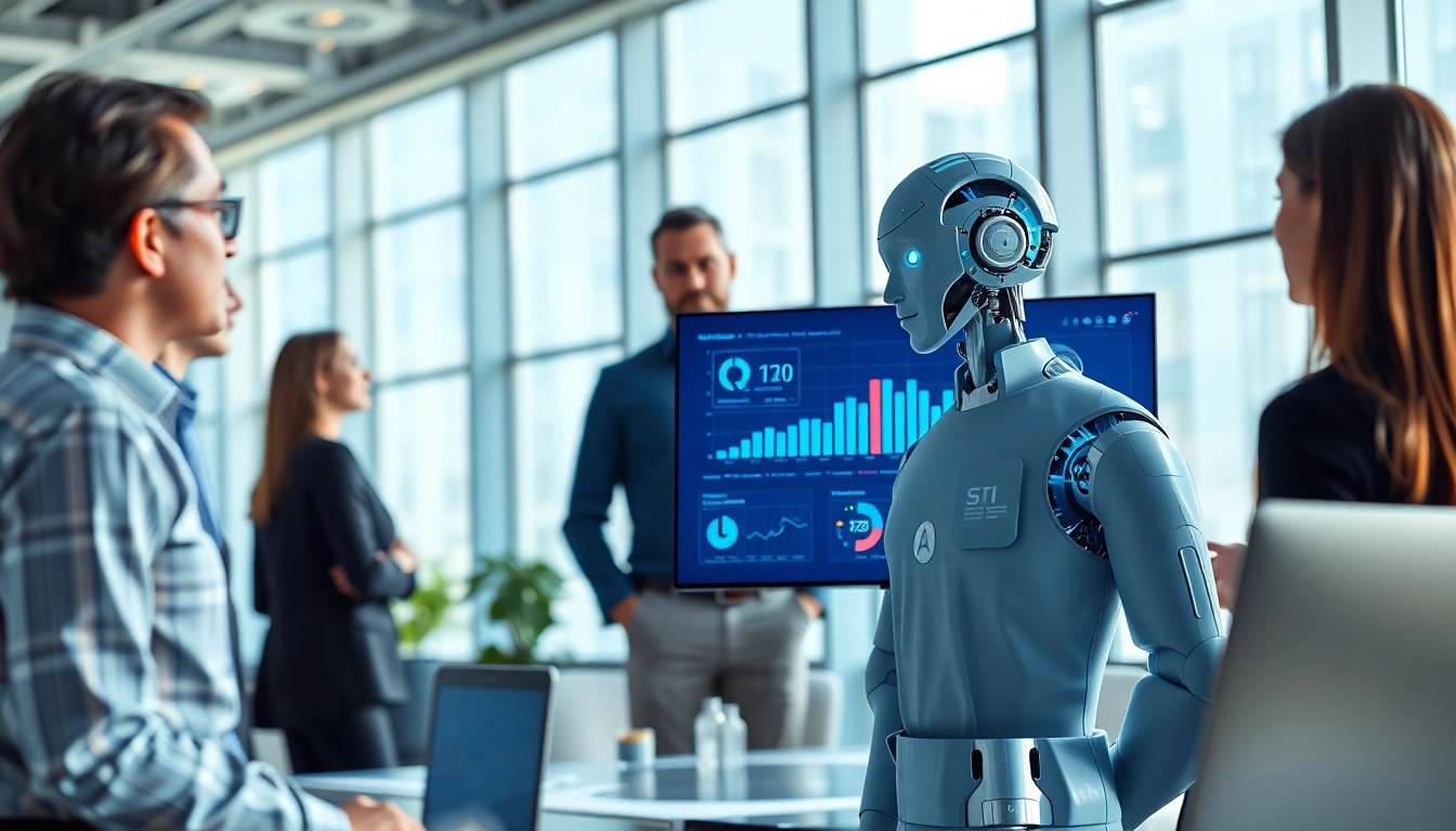 Enhancing productivity with an AI Employee collaborating in a modern workspace.