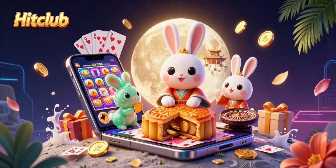Hitclub showcases vibrant casino games with a magical moon rabbit and enchanting elements.