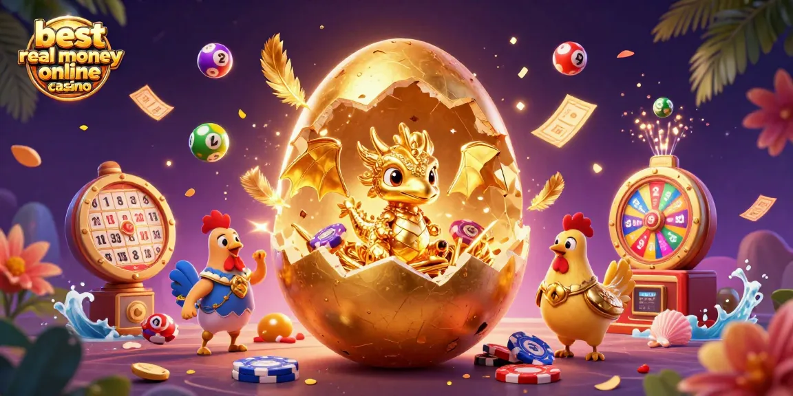 Experience the best real money online casino vibes with this vibrant, dynamic 3D scene.