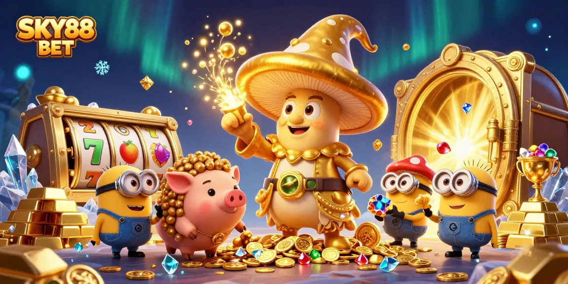 Experience the thrilling atmosphere of SKY88 BET with magical elements and treasure galore.